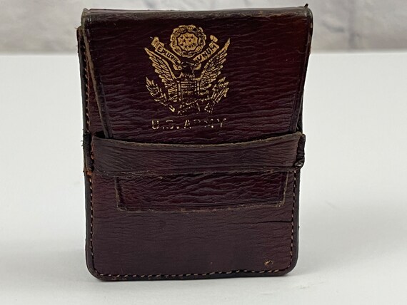 american tobacco case Vintage US Army Leather Case Tobacco Case Cigarette Case Mini Storage  Container