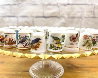 Vintage Bird themed Thimbles Set of 4 Surprise Pick from what's in stock Fun gift for quilt lover needle worker Bird Lovers