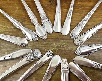 Mismatched Silverplate Forks: Vintage Dessert & Salad Serving Sets Weddings Entertaining Extras