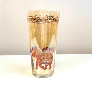 Vintage Gold Iridescent Elephant Barware Glass