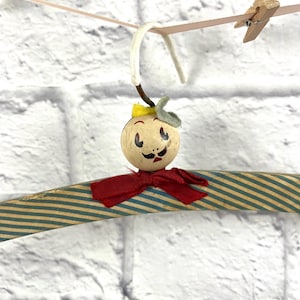 Vintage Children&#39;s Hanger Mustache Beret Wearing Mid Century Nursery Decor Shabby Kids Display Clothing Hanger