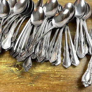 Vintage dessert spoons coffee spoons extra spoons for company entertaining weddings showers engagement and holidays