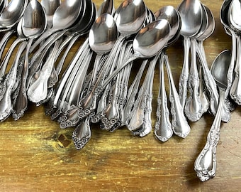 Vintage dessert spoons coffee spoons extra spoons for company entertaining weddings showers engagement and holidays