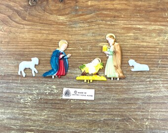 Vintage Shiny Brite Nativity Set Flat Replacement pieces for Diorama Creche