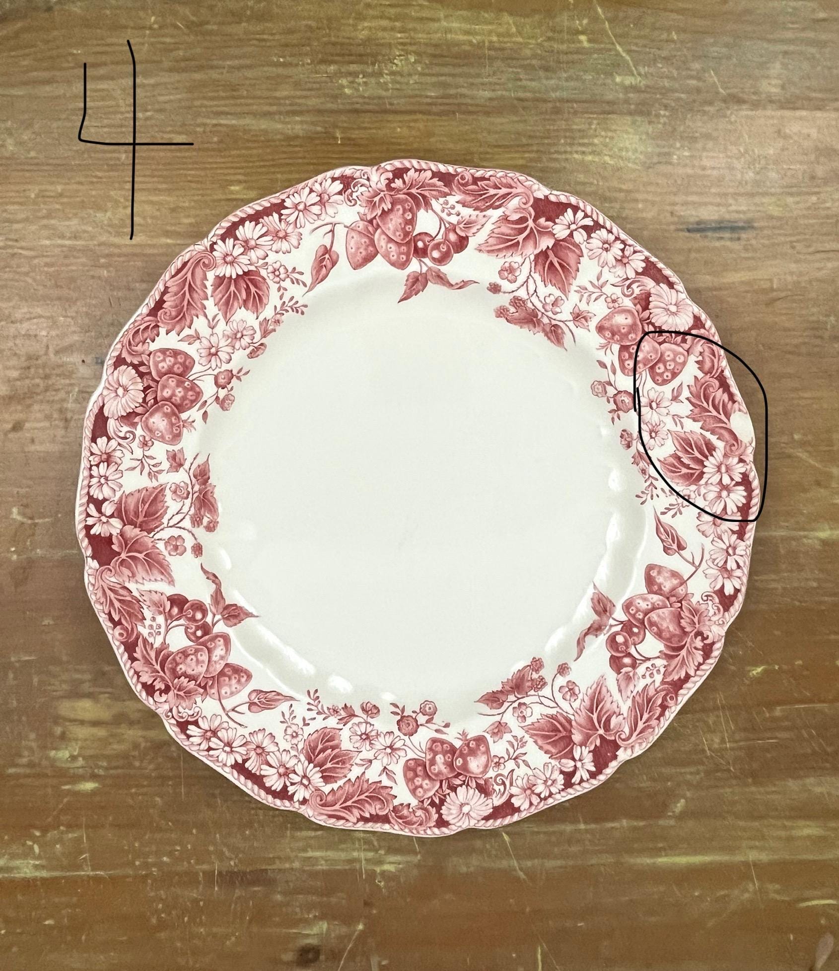 Mid Century Johnson Brothers Strawberry Fields Pink Transferware
