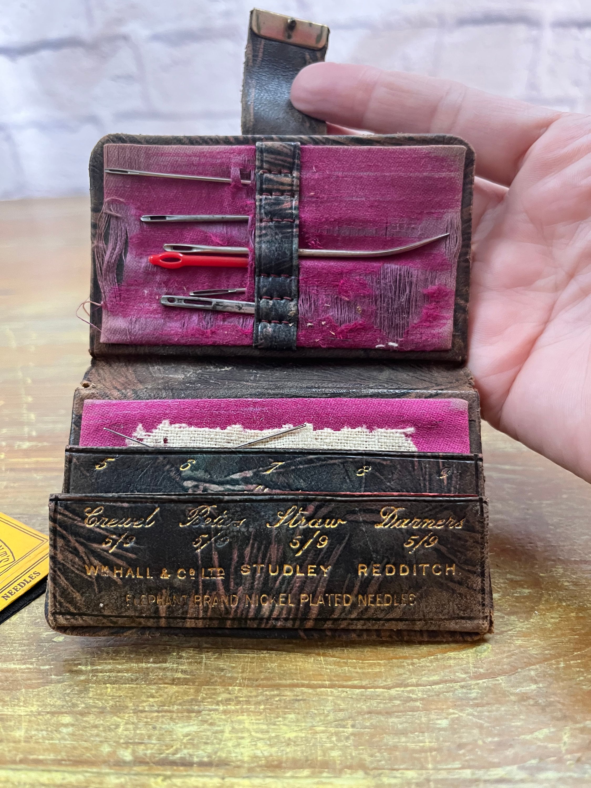 Antique Needle Case Kit W Hall & Co. Ltd Studley Redditch Locking