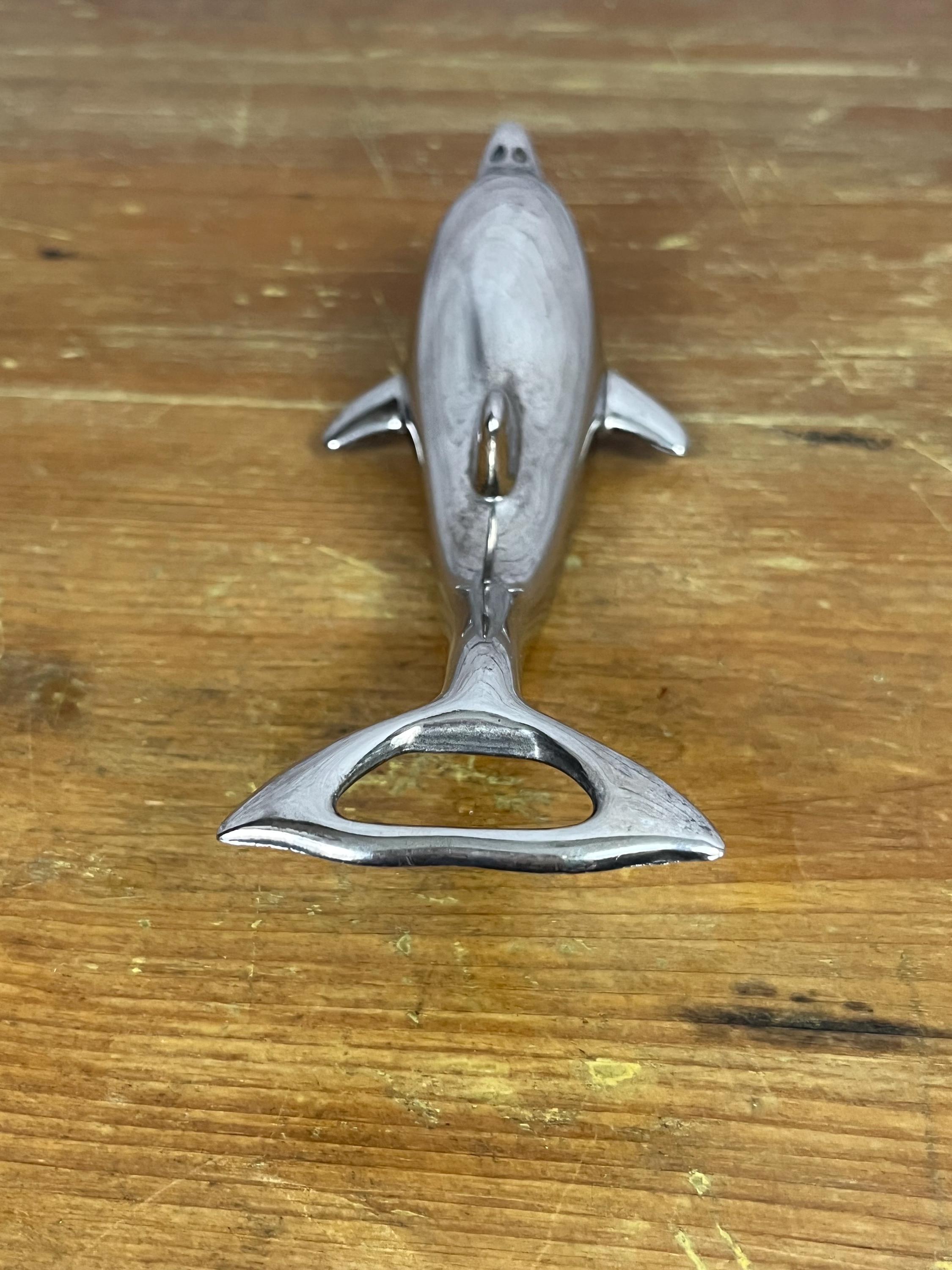 Dolphin Bottle Opener Silver Plated Nautical Barware Kitchen Decor