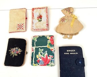 Vintage & Antique Needle Cases Hand Embroidered Hand Stitched Cross Stitched Needle Holders for different handicrafts SOLD INDIVIDUALLY