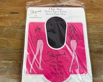 Vintage Schiaparelli ""Witchcraft"" schwarze Strumpfhose Einheitsgröße für mittelgroße und große Nylons."