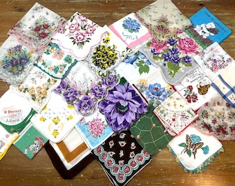 Vintage and Mid Century Hankies **CHOOSE ONE****Upcycled Drawer Sachets Gifts for Friends Lots to pick from Sold individually