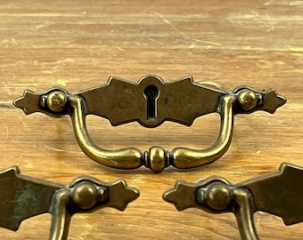 Vintage Amerock Key Hole Drawer Pulls 3 inch center Set of Three