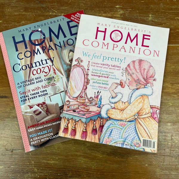 Vintage Mary Engelbreit Home Companion Magazines Spring and Summer Country Shabby Chic Inspired Crafts and Home decor