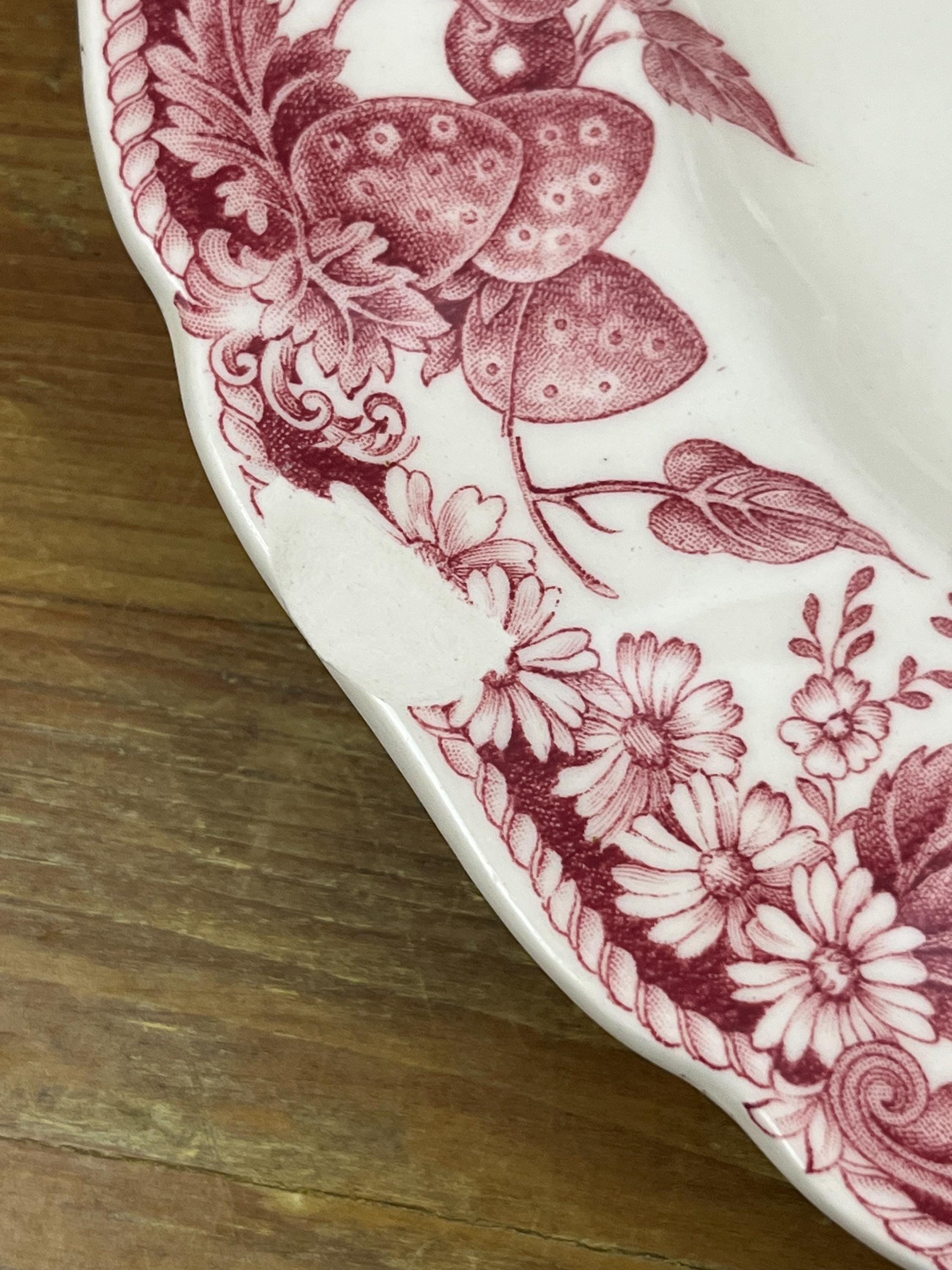 Mid Century Johnson Brothers Strawberry Fields Pink Transferware