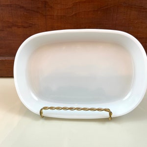 White Corning Glass Airplane Snack Trays Corning Made expressly for United Airlines  Milk Glass soap dish food dish