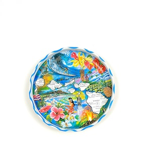 Vintage Small Hawaiian Tourist Tray Wall Decor Tiki Decor Kawaii Decor