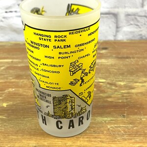 Vintage souvenirglas från North Carolina med statstema, examenspresent, present till saknat hem, lokala monument och landmärken bild 5