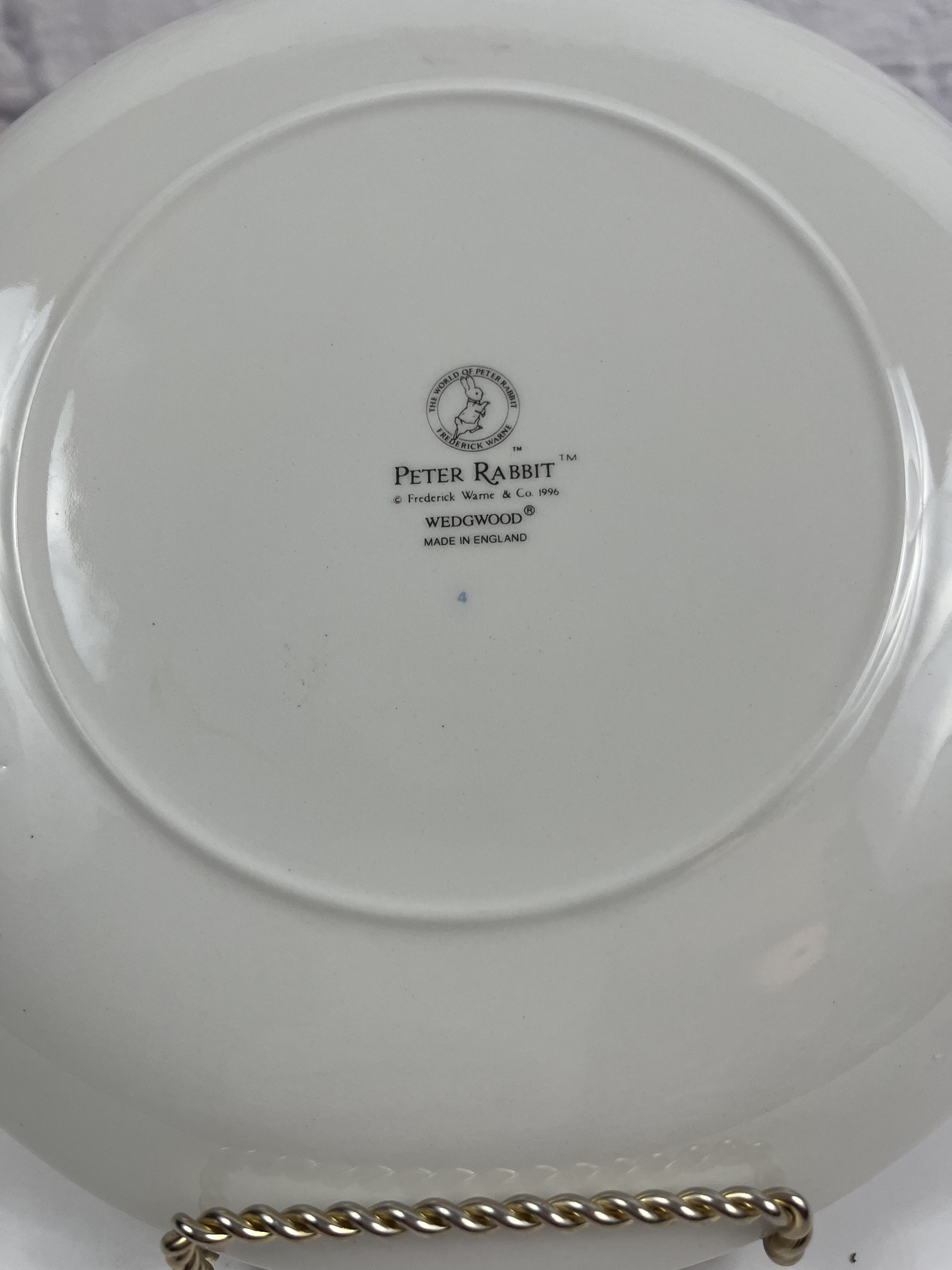 Vintage 90s Peter Rabbit Christmas Plate Childs Christmas Dinner