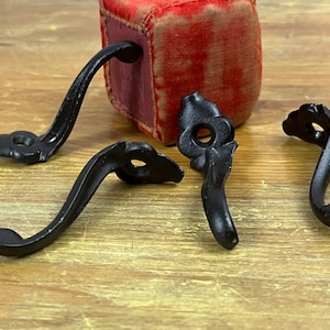 Vintage Black Cup hooks Hat and Coat Hooks Set of 4