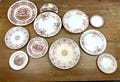 Antique Brown White Transferware Plates Bowls Thanksgiving decorative plates Ironstone Wall Decor Tournay Fair Winds Errol ***Sold Singly
