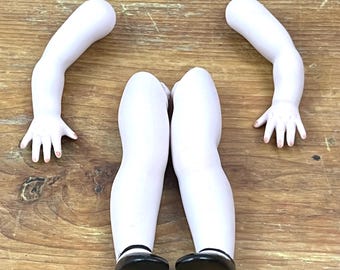Vintage Porcelain Bisque Doll Parts One set of Arms & Legs wearing Mary Janes