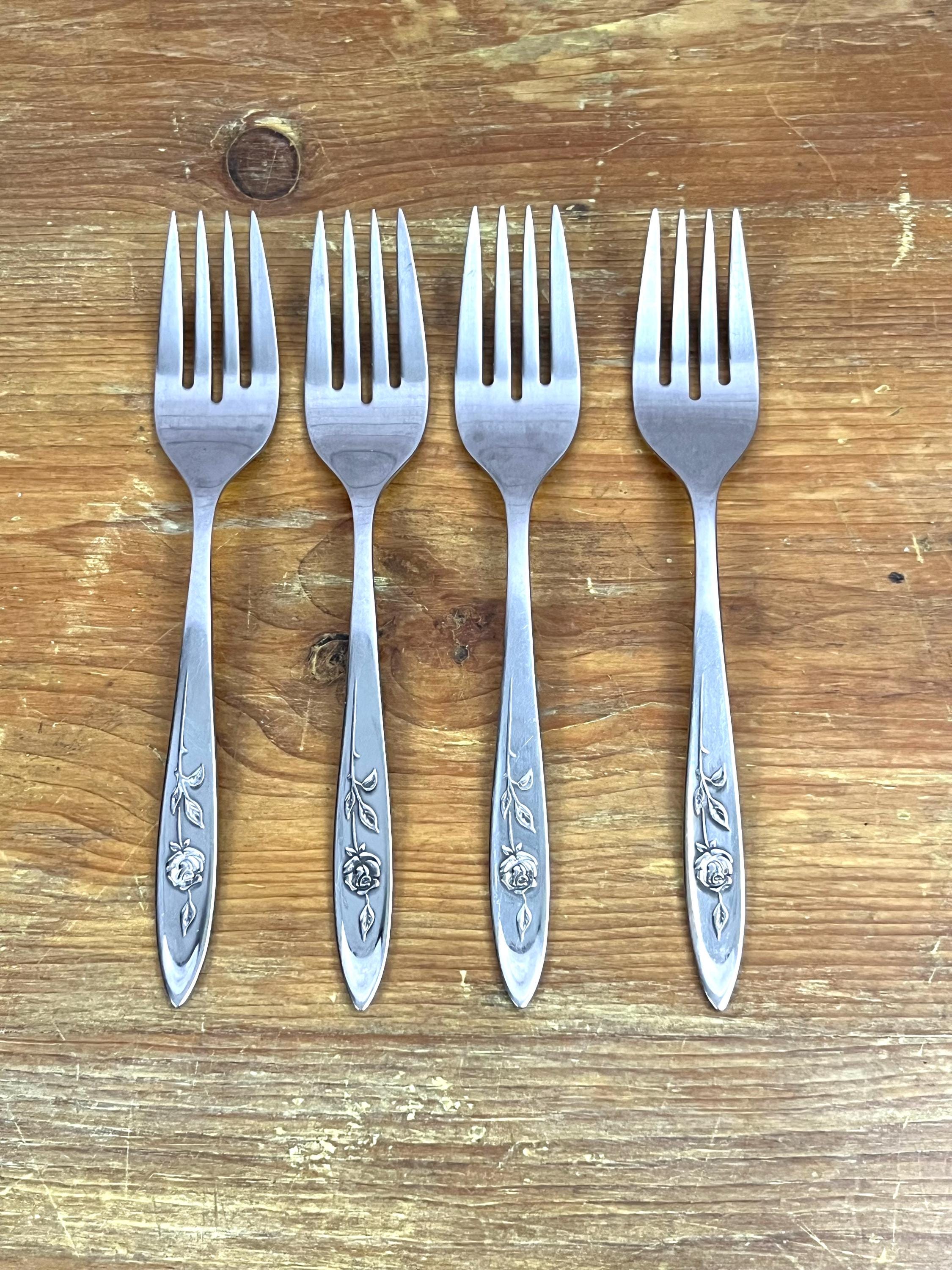   ROSE フォーク STERLING 925 銀製 Rose By Stieff Sterling Silver Dinner Fork rare 8