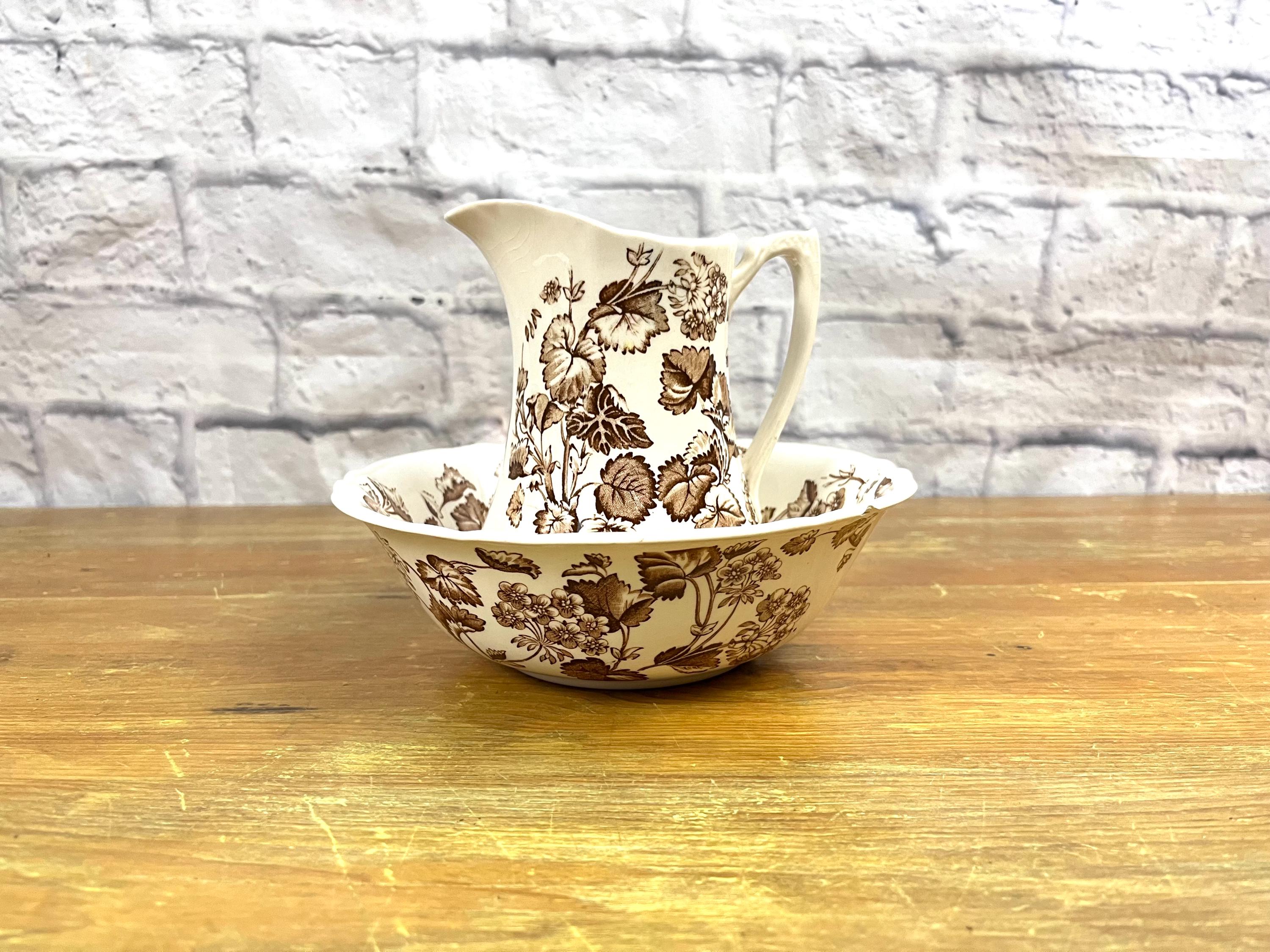 イギリスアンティーク Alfred Meakin バラ柄 ボウル２４cm Vintage 