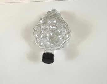 Vintage 70s Clear Bunch of Grapes Glass Bottle Grape Cluster