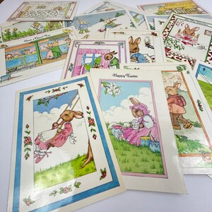 Set di cartoline natalizie vintage anni '80 inutilizzate di Peter Rabbit di 24 personaggi iconici di Peter Rabbit Nostalgica madre bambino Momenti stagionali