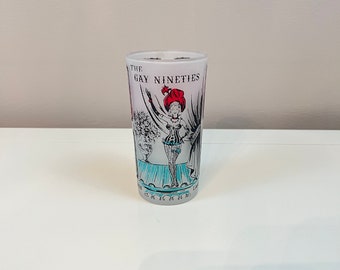 Vintage Gay Nineties Barware glass Lake George Gaslight District