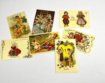 Vintage Valentines Day post cards Antique reproductions from the 80s scrapbooking
