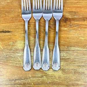 Vintage &quot;Cambridge Shell&quot; Faberware Stainless Flatware Salad Forks Dinner Forks Ice Tea spoons Place Spoons Serving Spoon Sold in sets