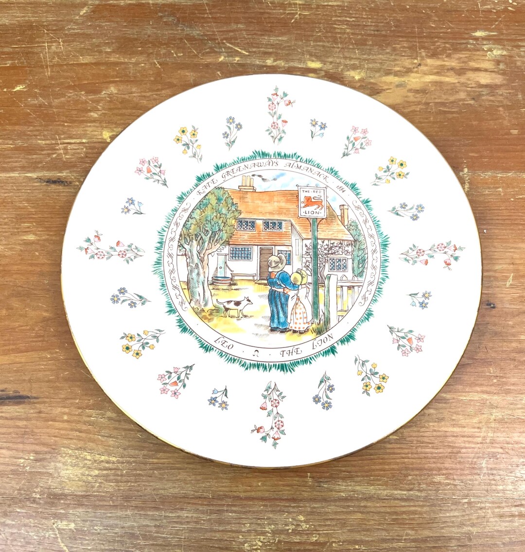 ケイトグリーナウェイ うお座 星座プレート Kate Greenaway ヴィンテージプレート ケイト・グリーナウェイのアルマナック 1884年