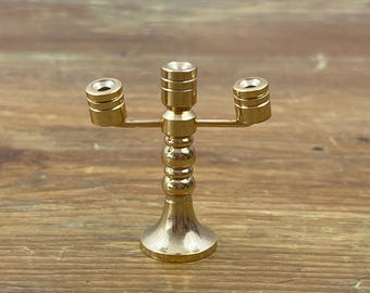 Vintage Miniature Dollhouse Brass Candelabra Candle Holder 1:12 Scale