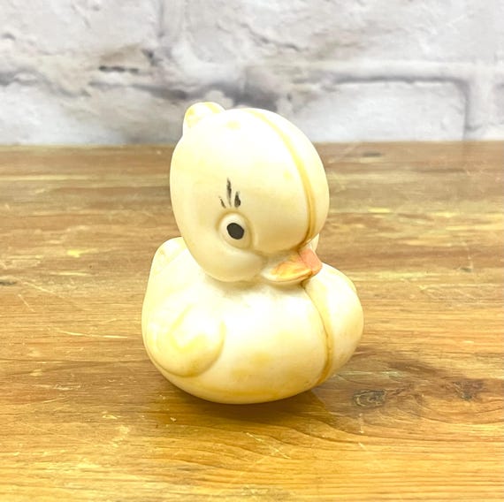 Mid Century "Plakie" Yellow Duck Rattle Kids Toy Nursery Decor Baby Shower Spring Celebration Decoration