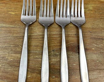 Vintage Easterling Stainless Salad Forks "Rhineland" Japan Set of 4