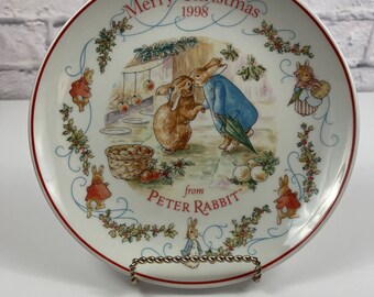 Vintage 90s Peter Rabbit Christmas Plate Childs Christmas Dinner
