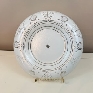 Vintage White Frosted Ceiling Light Cover Mid Century Light Shade Cover Large Round Semi-Flush Mount Glass