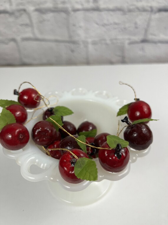Ciliegie Artificiali Rosse E Nere Per Decorazione | 100 Pezzi Di Frutta Finta Realistica Per Casa Cucina E Feste | LUEYAO