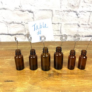 Mini pots en verre marron vintage, mini vases livrés avec des porte-cartes en métal, table de mariage, décoration de vase sur le thème de style campagnard