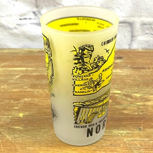 Vintage souvenirglas från North Carolina med statstema, examenspresent, present till saknat hem, lokala monument och landmärken bild 2