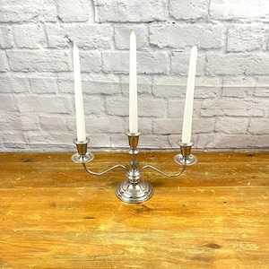 Vintage triple candelabra elegant dining decor buffet side table accent piece housewarming gift