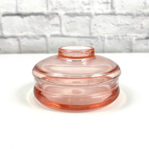 Vintage Pink Glass Cosmetic Storage Jewelry Storage Pressed Powder Holder Home made Moisturizer  Holder Gift for Friend Gift for Mom