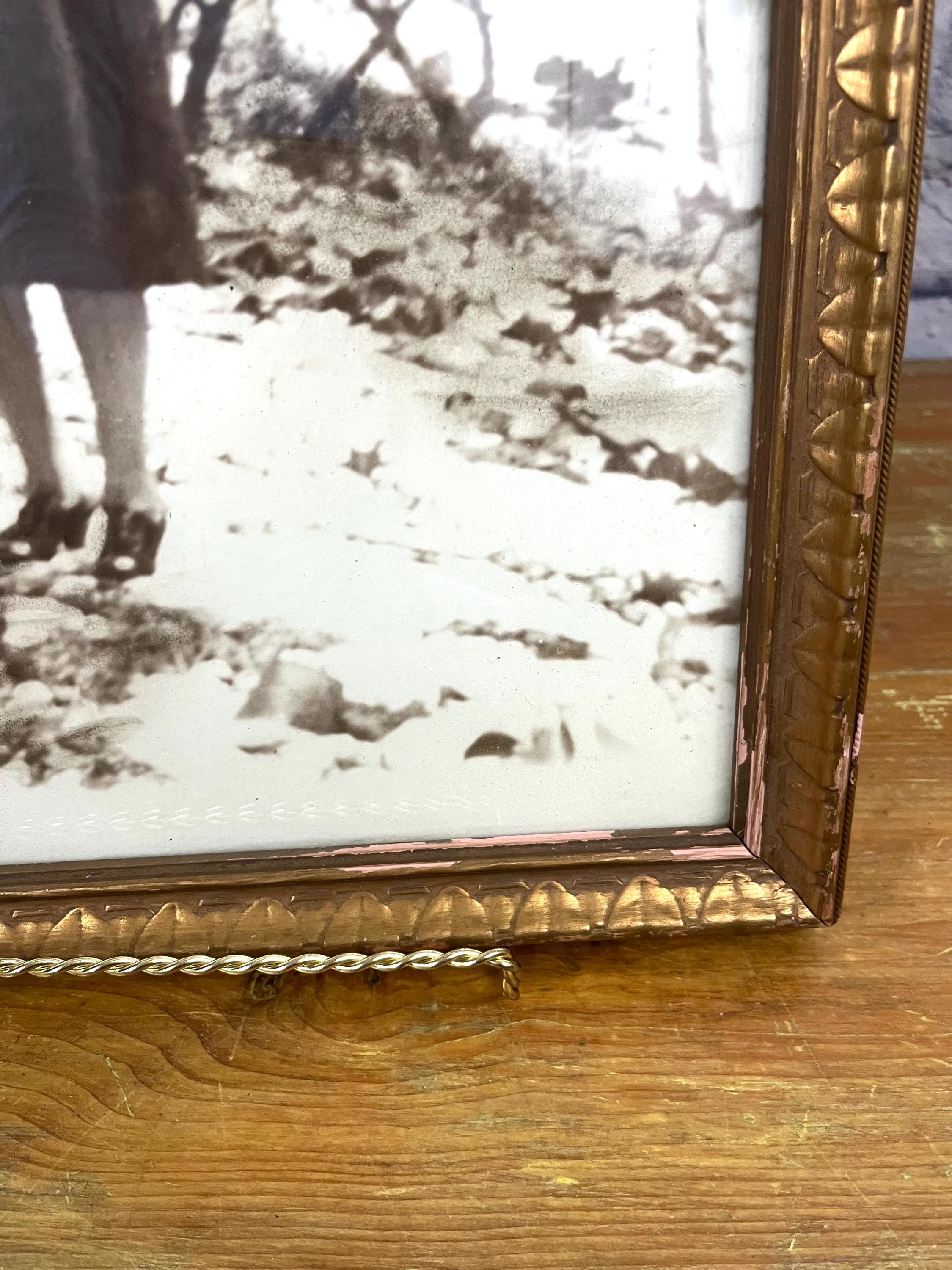 Vintage Bubble Glass Frame Rectangular Wall Table Decor 17 1/2