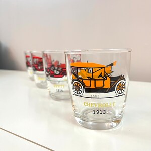 Vintage 1913 Car themed low balls Chevy Stutz Hudson Cars