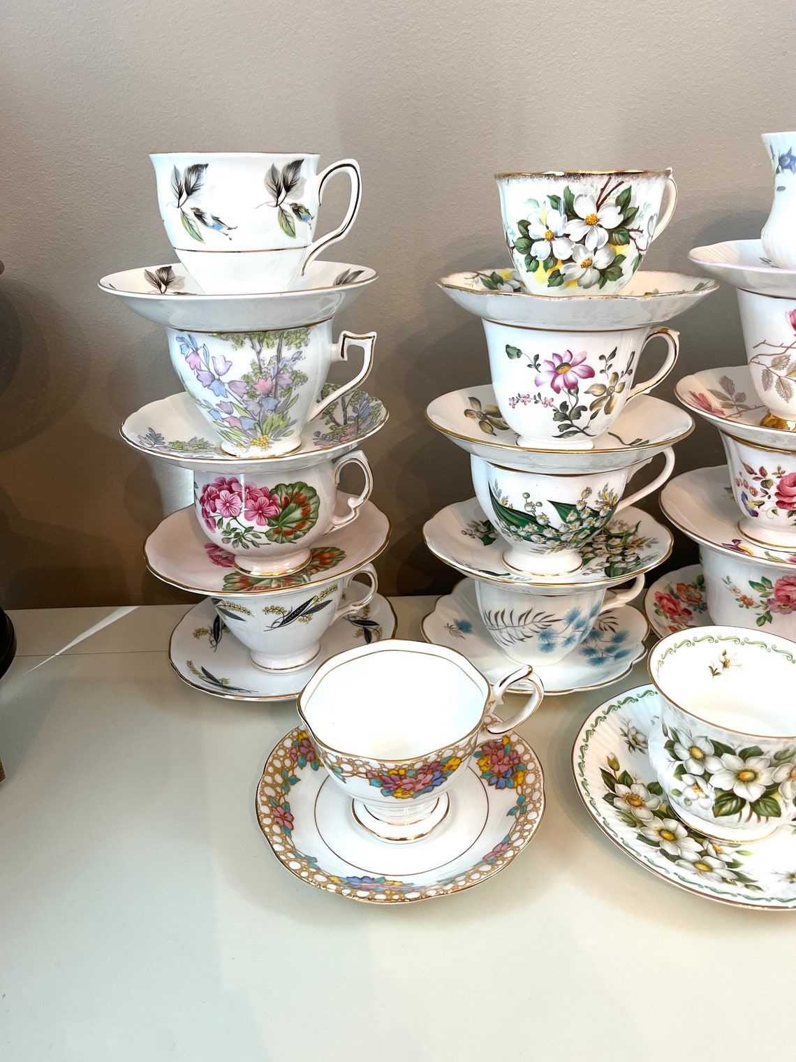 Vintage Mix & Match Teacup Sets Mismatched Tea Party Etsy