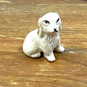 Vintage Dollhouse White Dog  1:12 Scale Canine Doll Accessory