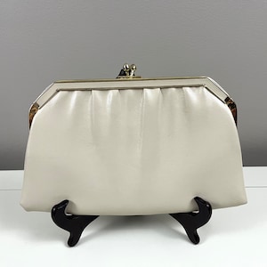 Vintage Beige Andre Purse perfect neutral clutch Sand colored beach purse