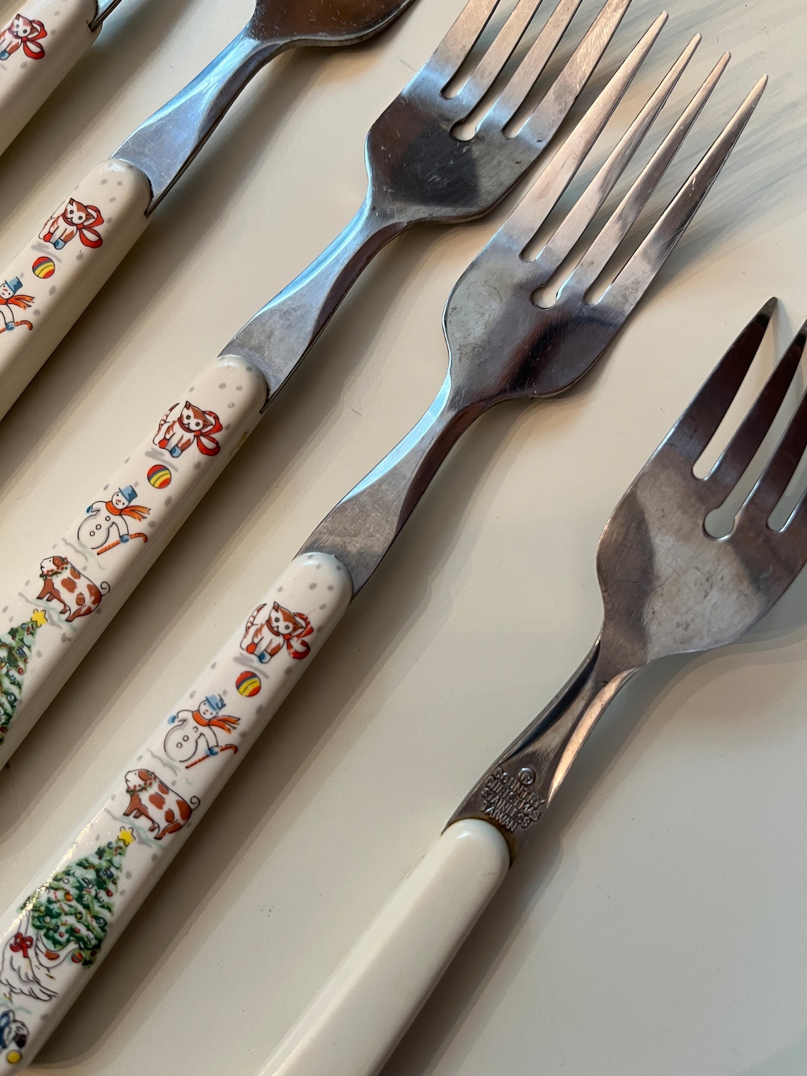 Vintage country Christmas Flatware Dinner Forks Etsy