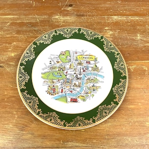 Vintage Decorative London Wall Plate Gold Detailed Edging Falconware Weatherby Hanley England Fun Memories Future Adventures