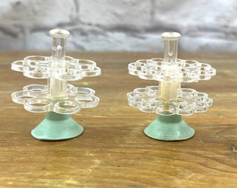 Vintage Pair of Plastic Flower Frogs in Original Box Floral Fashioners by Gadjo